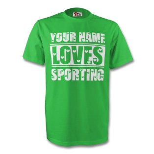 Your Name Loves Sporting T-shirt (green) - Kids