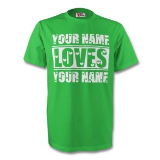 Your Name Loves Your Name T-shirt (green) - Kids