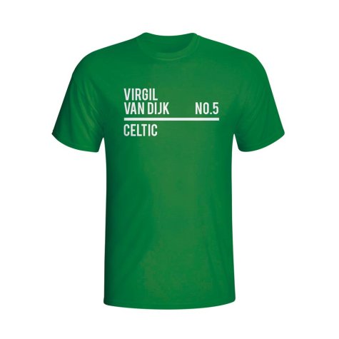Virgil Van Dijk Celtic Squad T-shirt (green)