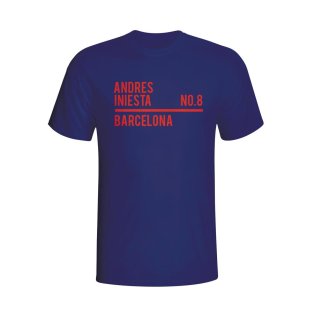 Andres Iniesta Barcelona Squad T-shirt (navy) - Kids