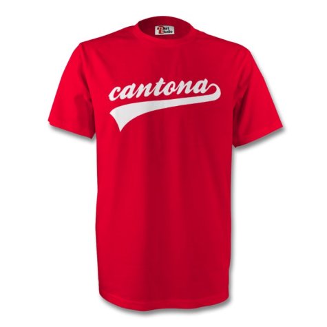 Eric Cantona Man Utd Signature Tee (red) - Kids