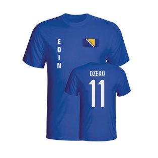 Edin Dzeko Bosnia Flag T-shirt (blue)