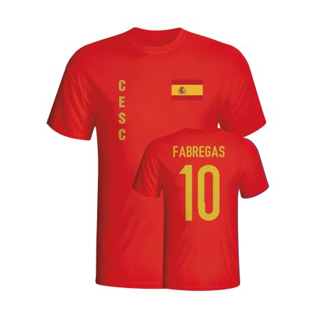 Cesc Fabregas Spain Flag T-shirt (red)
