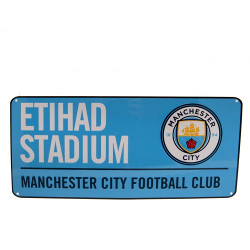 Manchester City FC Colour Street Sign  Manchester City FC Colour Street Sign