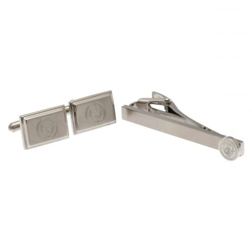Manchester City FC Tie Slide & Cufflink Set  Manchester City FC Tie Slide & Cufflink Set