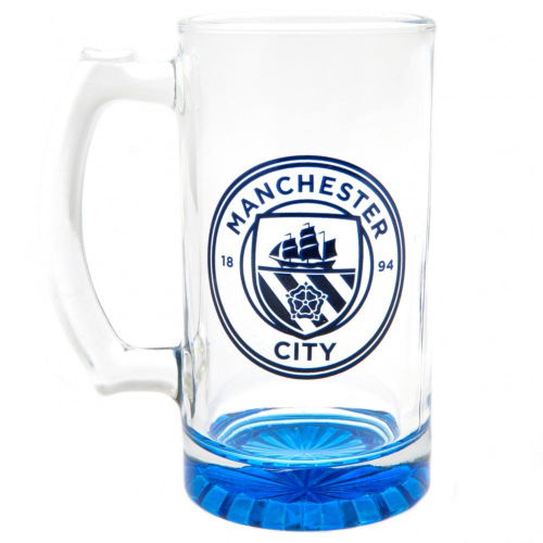 Manchester City FC Stein Glass Tankard  Manchester City FC Stein Glass Tankard