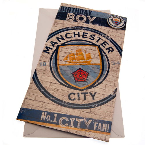 Manchester City FC Boy Birthday Card  Manchester City FC Boy Birthday Card