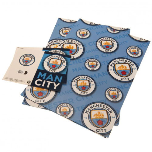Manchester City FC Crest Gift Wrap  Manchester City FC Crest Gift Wrap
