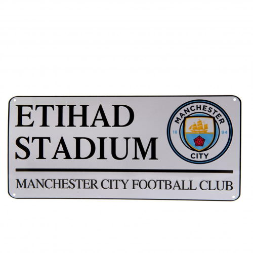 Manchester City FC White Street Sign  Manchester City FC White Street Sign