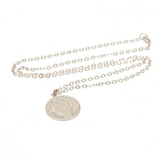 Manchester City FC Silver Plated Pendant & Chain  Manchester City FC Silver Plated Pendant & Chain
