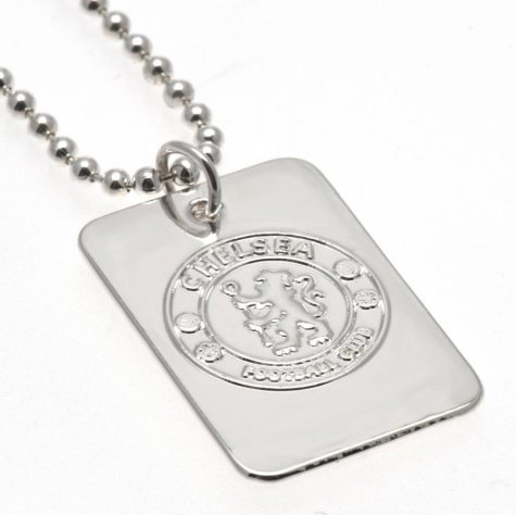 Chelsea FC Silver Plated Dog Tag & Chain
