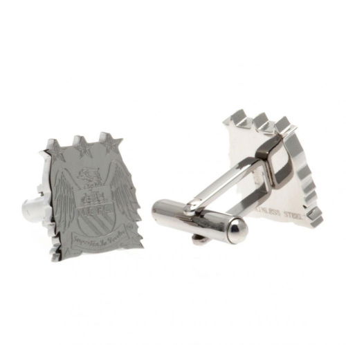 Manchester City FC Stainless Steel Formed Retro Cufflinks  Manchester City FC Stainless Steel Formed Retro Cufflinks