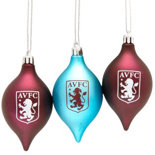 Aston Villa FC 3pk Vintage Baubles