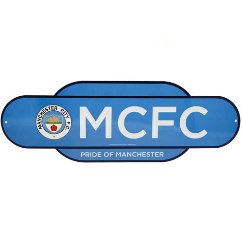 Manchester City FC Colour Retro Sign  Manchester City FC Colour Retro Sign