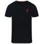 Liverpool FC Embroidered T Shirt Mens Black Small
