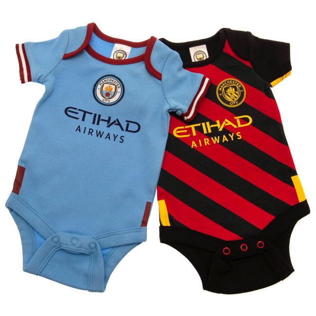 Manchester City FC 2 Pack Bodysuit 0-3 Mths CC