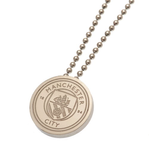 Manchester City FC Stainless Steel Pendant & Chain  Manchester City FC Stainless Steel Pendant & Chain