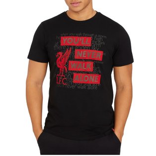 Liverpool FC YNWA Text T Shirt Mens Black Large