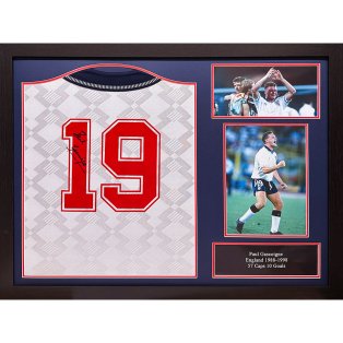 England FA 1990 Gascoigne Signed Shirt (Framed)