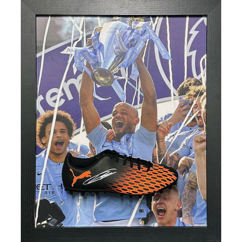 Manchester City FC Kompany Signed Boot (Framed)  Manchester City FC Kompany Signed Boot (Framed)