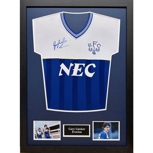 Everton FC 1986 Lineker Signed Shirt (Framed)  Everton FC 1986 Lineker Signed Shirt (Framed)