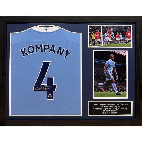 Manchester City FC Kompany Signed Shirt (Framed)  Manchester City FC Kompany Signed Shirt (Framed)