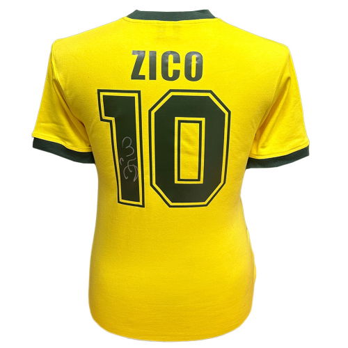 Brasil 1982 Zico Signed Shirt  Brasil 1982 Zico Signed Shirt