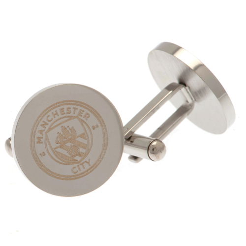 Manchester City FC Stainless Steel Round Cufflinks  Manchester City FC Stainless Steel Round Cufflinks