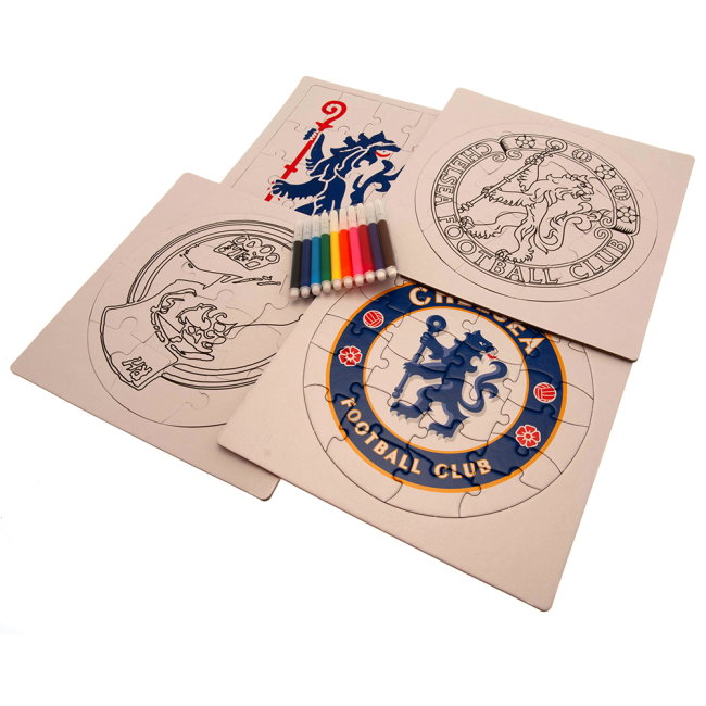 Chelsea FC Colour-In Crest Puzzle