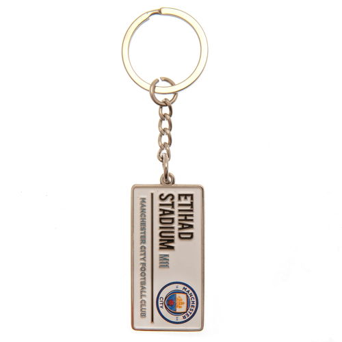 Manchester City FC Embossed Street Sign Keyring  Manchester City FC Embossed Street Sign Keyring