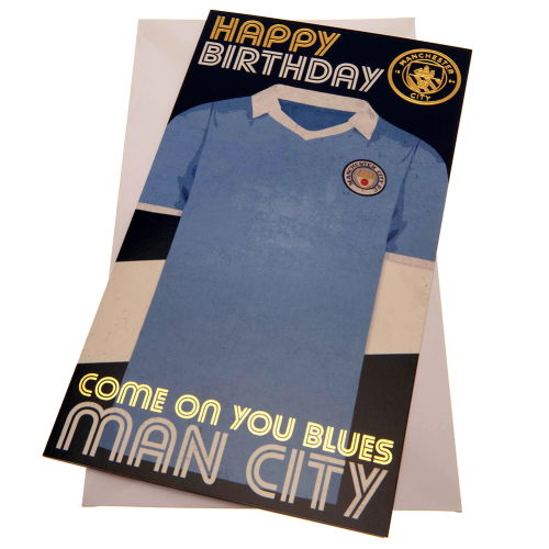 Manchester City FC Retro Shirt Birthday Card  Manchester City FC Retro Shirt Birthday Card