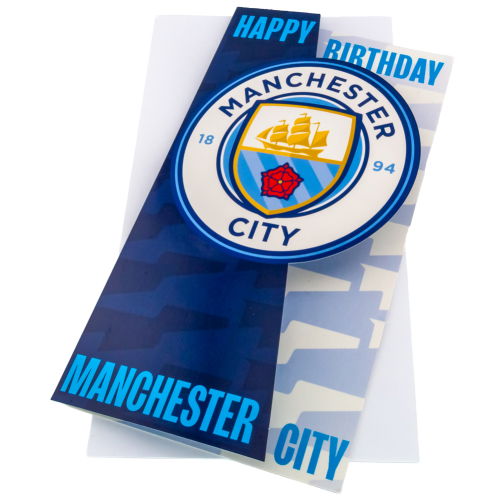 Manchester City FC Crest Birthday Card  Manchester City FC Crest Birthday Card