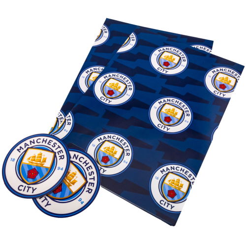 Manchester City FC Text Gift Wrap  Manchester City FC Text Gift Wrap