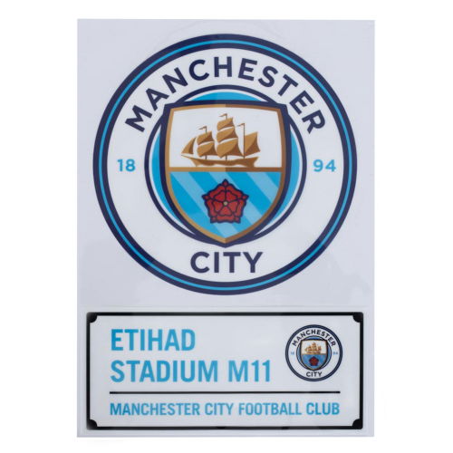 Manchester City FC A4 Car Decal  Manchester City FC A4 Car Decal