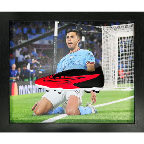 Manchester City FC Rodri Signed Boot (Framed)  Manchester City FC Rodri Signed Boot (Framed)