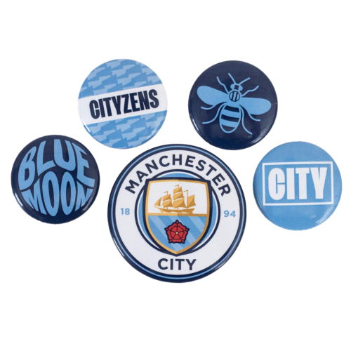 Manchester City FC Button Badge Set  Manchester City FC Button Badge Set