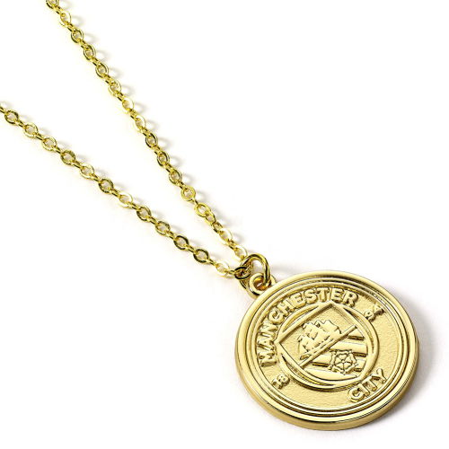 Manchester City FC Gold Finish Crest Necklace  Manchester City FC Gold Finish Crest Necklace