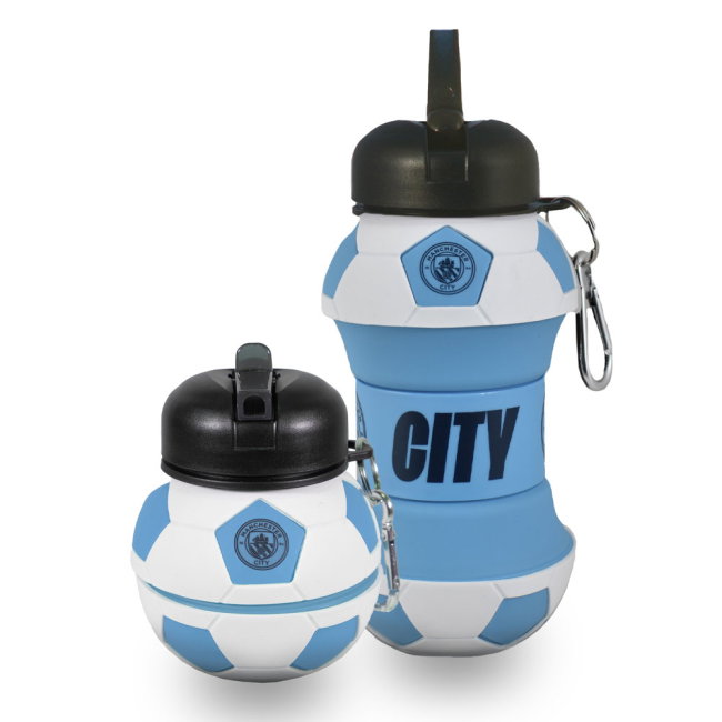 Manchester City FC Collapsible Football Drinks Bottle