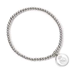 Real Madrid CF Silver Finish Bead Bracelet