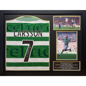 Celtic FC 1996 Larsson Signed Shirt (Framed)