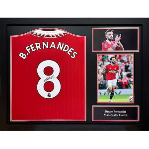 Manchester United FC Bruno Fernandes Shirts (Framed)