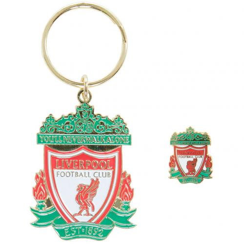Liverpool FC Keyring &amp; Badge Set