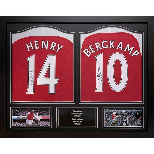 Arsenal FC Henry & Bergkamp Signed Shirt (Duo Framed) Arsenal FC Henry & Bergkamp Signed Shirt (Duo Framed)