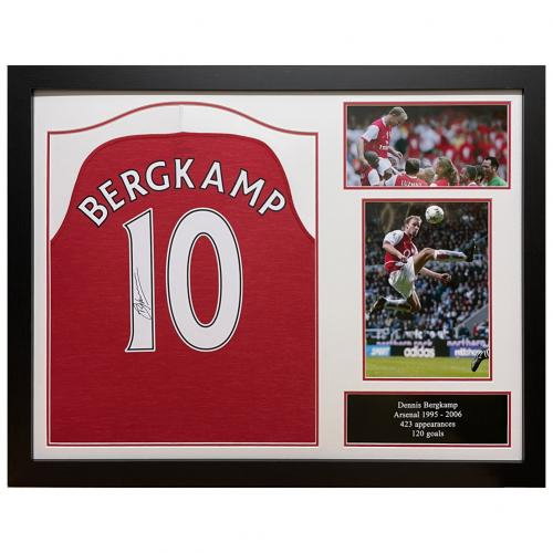 Arsenal FC Bergkamp Signed Shirt (Framed) Arsenal FC Bergkamp Signed Shirt (Framed)