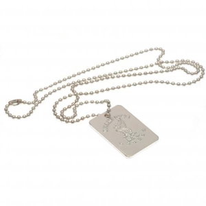 Liverpool FC Champions Of Europe Silver Plated Dog Tag &amp; Chain
