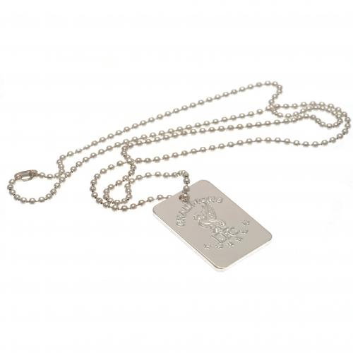Liverpool FC Champions Of Europe Silver Plated Dog Tag &amp; Chain