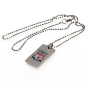 Liverpool FC Colour Crest Dog Tag &amp; Chain