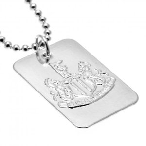 Newcastle United FC Silver Plated Dog Tag &amp; Chain