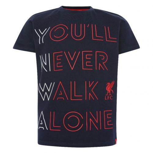 Liverpool FC YNWA T Shirt Junior Navy 11-12