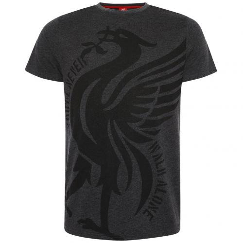 Liverpool FC Liverbird T Shirt Mens Charcoal XXL